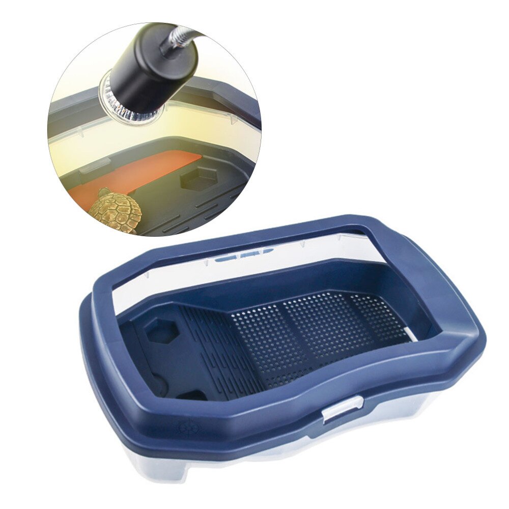 1PC Turtle Tank Plastic Durable Portable Triple Layer Bathing Box Container Feeding Holder for Tortoise: Default Title