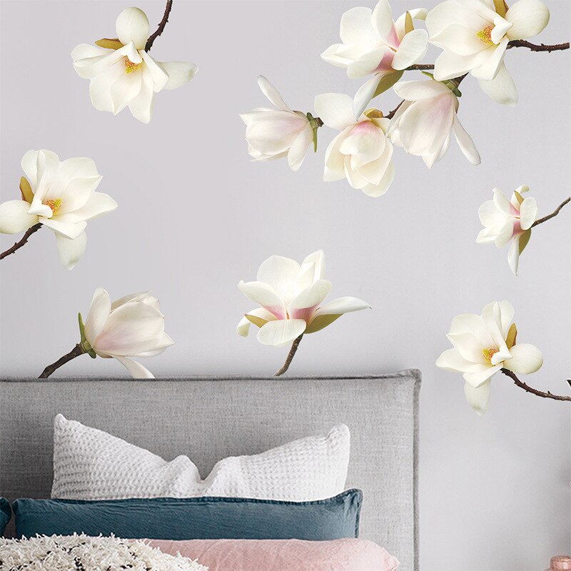 Warm 3d Lotus Muurstickers Bloemen Decoratie Woonkamer Slaapkamer 3d Bloemen Behang Home Muur Decor Verwijderbare Muurstickers
