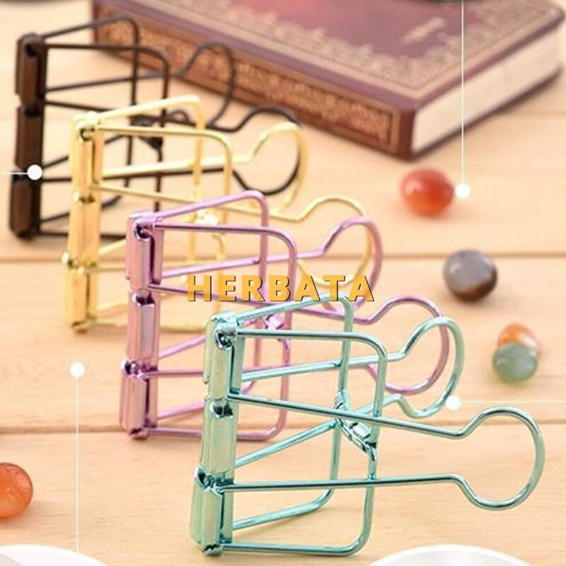 Trombone de grande taille 50mm, nouveauté, couleur unie, en métal ajouré, trombone pour Notes, fournitures de bureau, CL-2604
