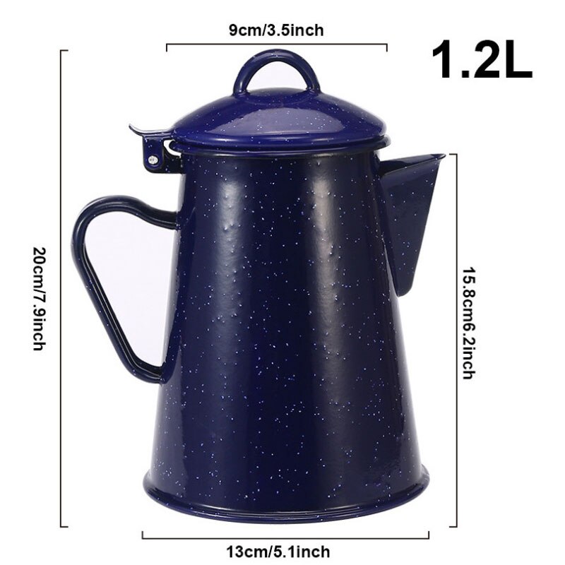 800/1200/1800/2400ML Starry Sky Blue Enamel Water Kettle with Handgrip Water Pot Coffee Water Kettle