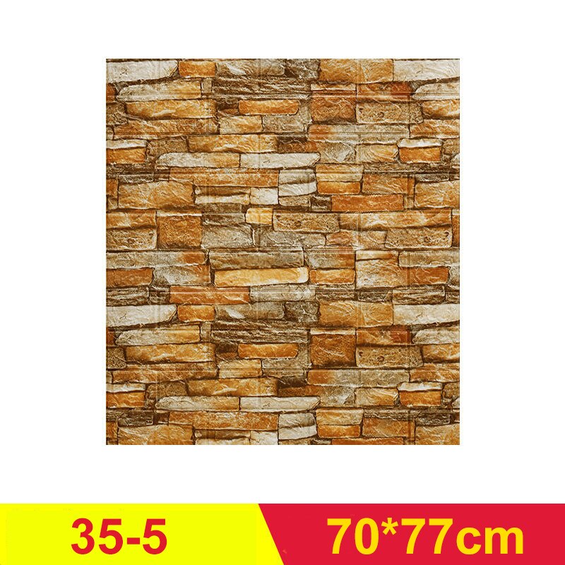 5PCS Self adhesive Waterproof TV Background Brick PVC Wallpapers 3D Wall Sticker Living Room Wallpaper Mural Bedroom Decorative: 35-5