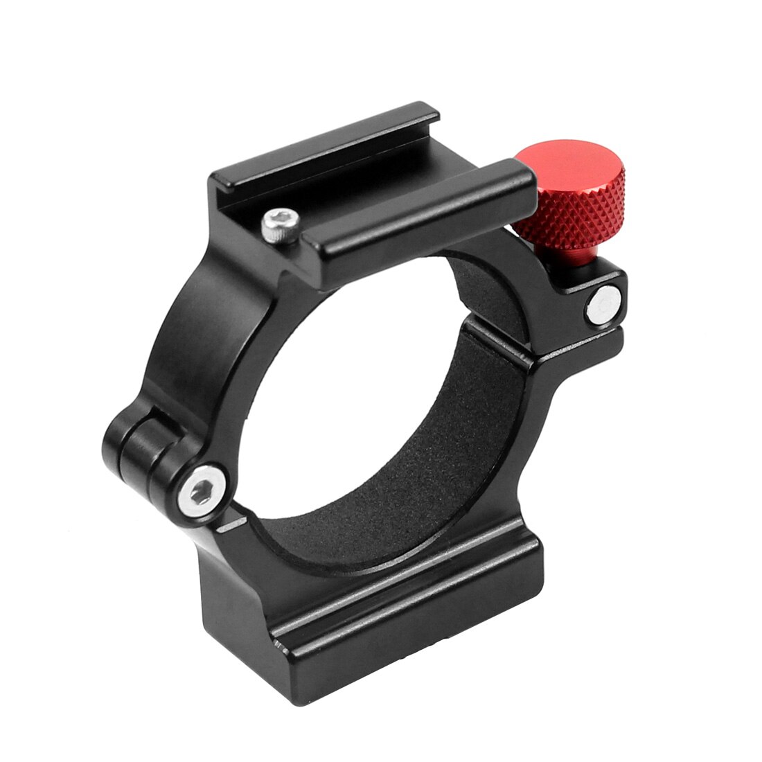 4-Ring Shoe Adapter Ring Microfoon Mount voor Zhiyun Glad 4 Handvat Gimbal toegepast op Reed Microfoon LED video: Black