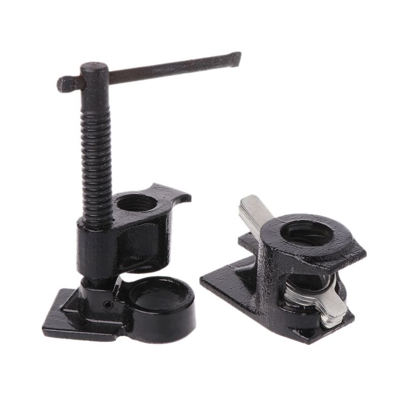 Woodworking Fixing Pipe Clamps Cast Iron Wood Gluing Pipe Clamps Fixture Heavy Duty Pipe Connector: black