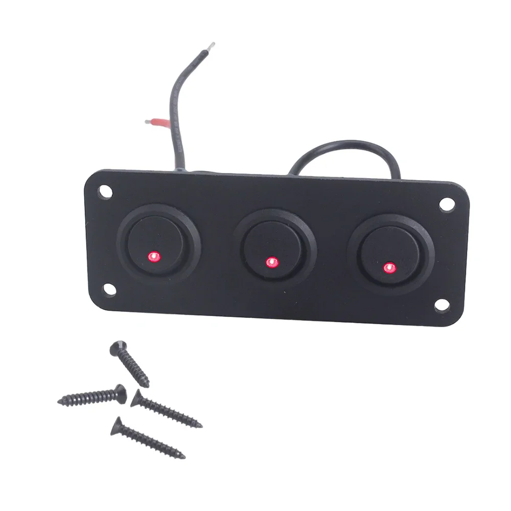 Panel de interruptor de palanca Universal de 12V, 1-5 entradas, USB, para coche, barco, camión, RV marino, accesorios de estilo LED azul, interruptor basculante marino: Oro
