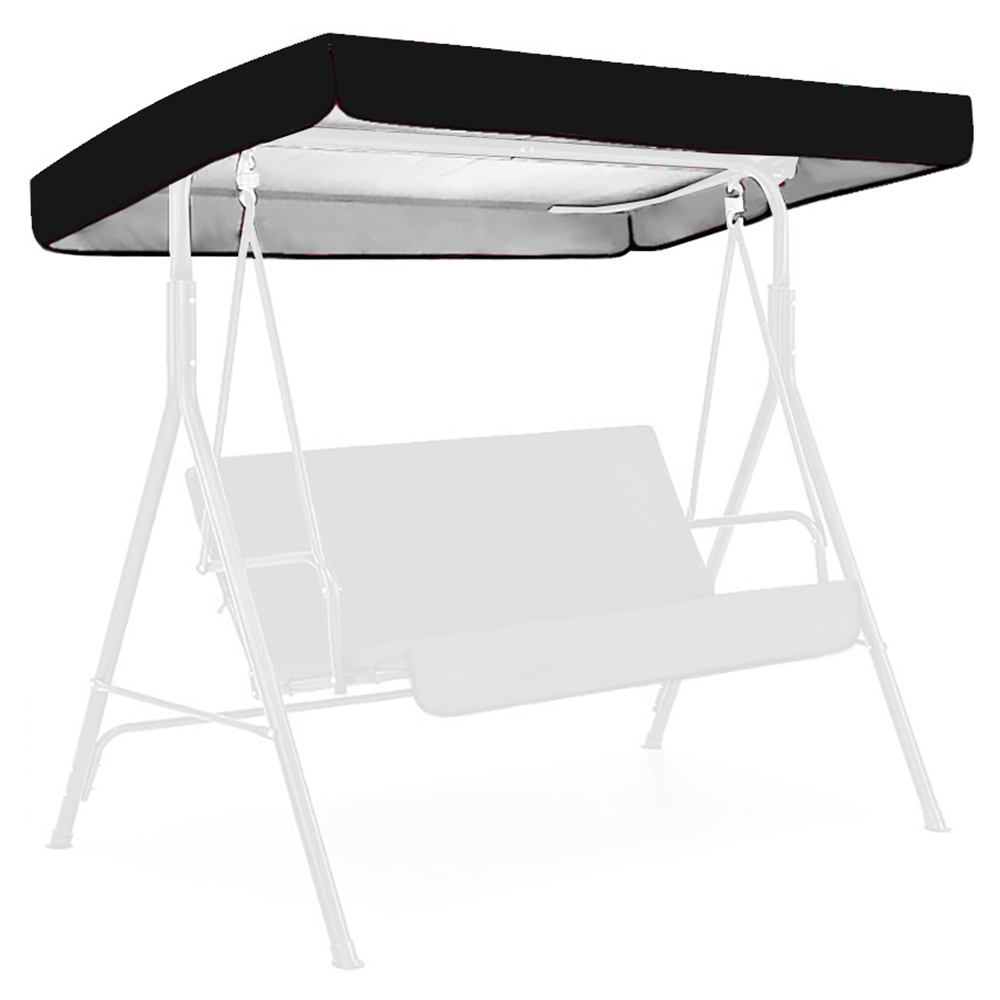 Swing Cover Waterproof Replacement Garden Canopy Top Bench Sun Protection Outdoor UV Protection Awning Sunshade Only Shelter: black