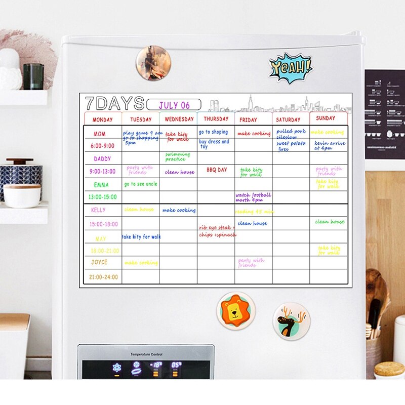 Whiteboard Sticker Magnetische Wekelijkse Planner Whiteboard, Dry Erase Message Board Decal Vinyl Behang Roll Voor Kantoor Thuis School A4 3202295168