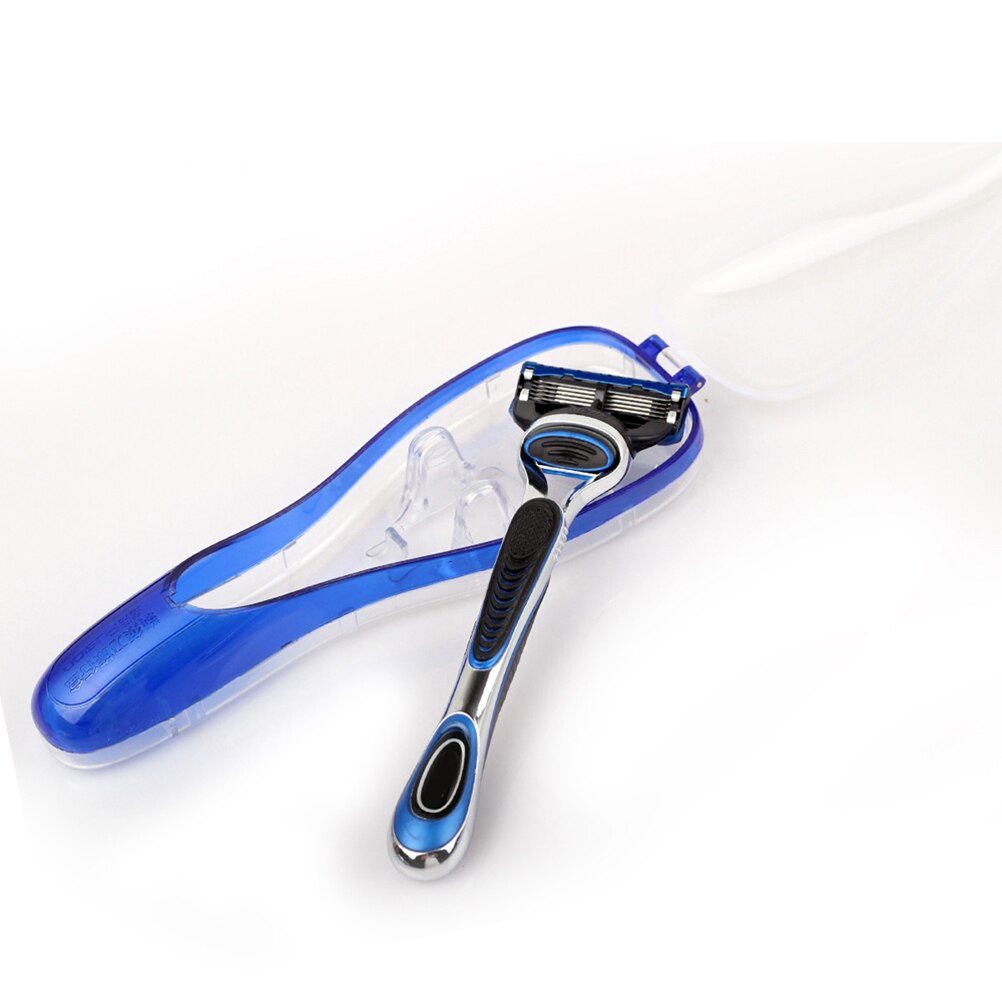 Blå reise bærbare barberblader for menn boks barbermaskin holder boks boks kvinnelig barbermaskin