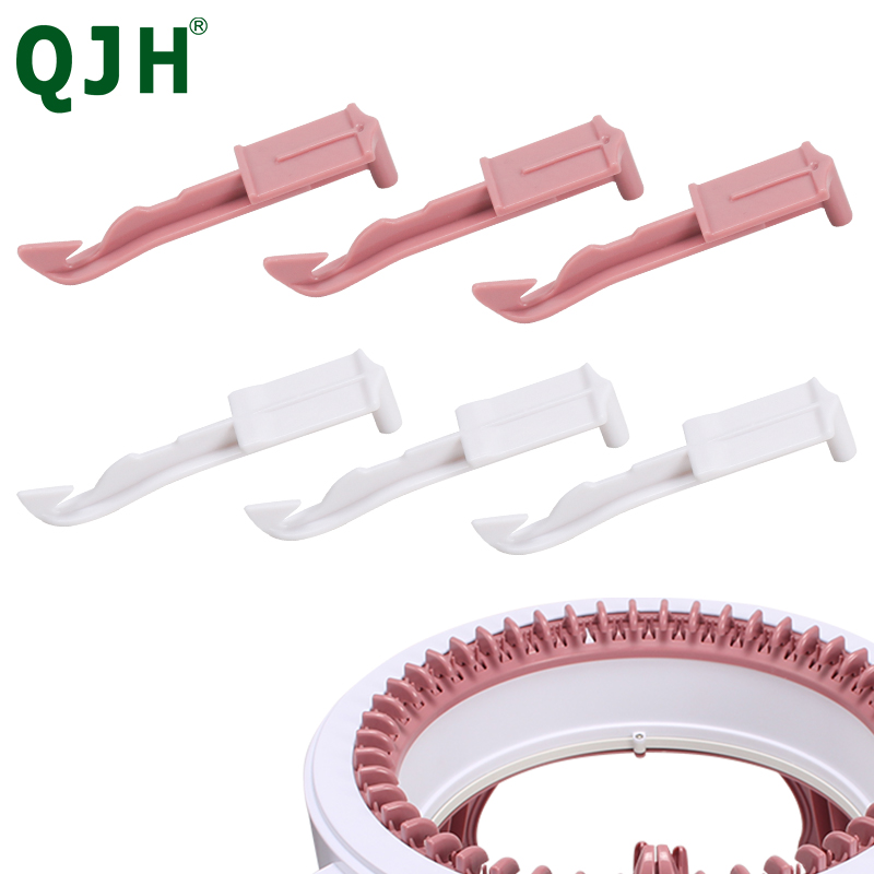QJH 10Stck betroffen Maschine Teile Für 22/40/48 Nadel betroffen Maschine Teile verrotten Weiß Haken, häkeln Gewinde für betroffen Häkeln