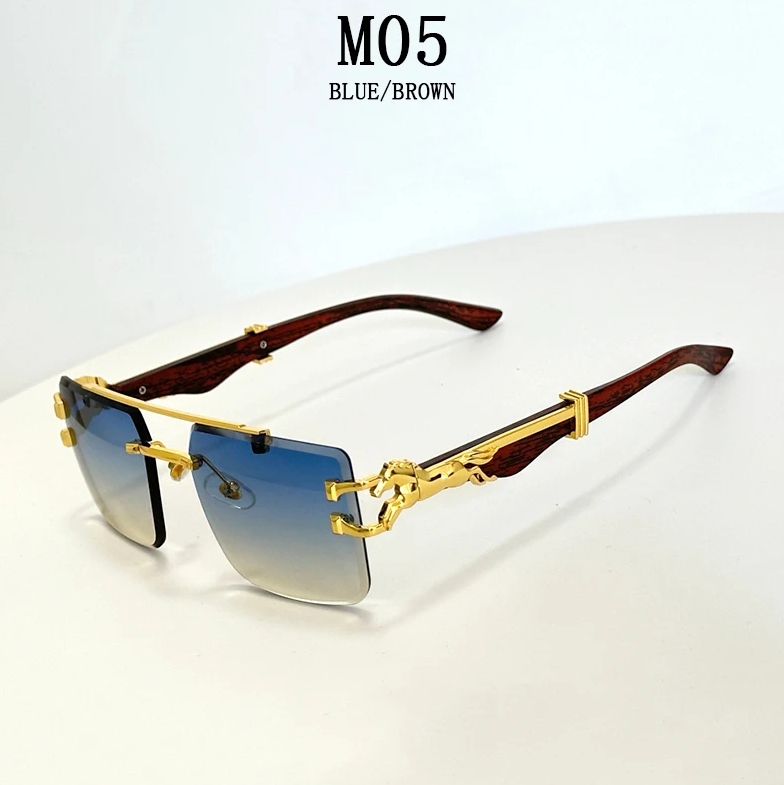 Bezramkowe designerskie okulary przeciwsłoneczne damskie modne luksusowe modne okulary przeciwsłoneczne męskie okulary w stylu vintage Lentes De Sol Mujer Lunette Soleil Femme: Black