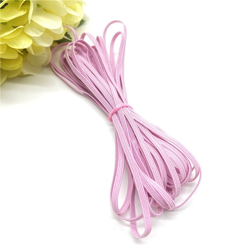 5Yards 3Mm Kleur Elastic Band Rope Rubber Hoofdband Lint Naaien Webbing Taille Schoenveter Diy Kleding Accessoires: 07