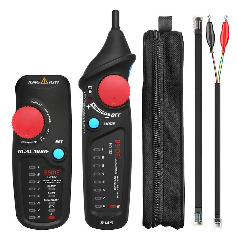Fwt 82 dual mode nettverkskabel tracker ethernet lan line tracker analysator detektor wire toner  rj45 rj11 line finder