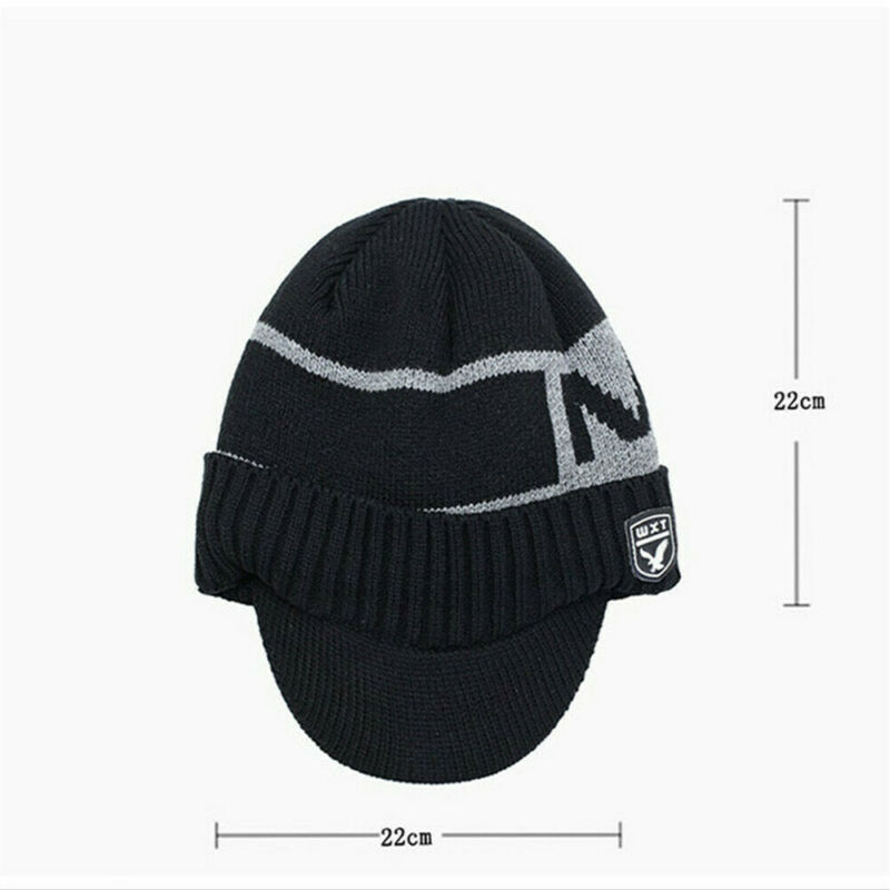 5 färger nyaste unisex herr kvinnor vinter varm mössa halsvärmare hantverk stickat visir mössa fleecefodrad öronlock