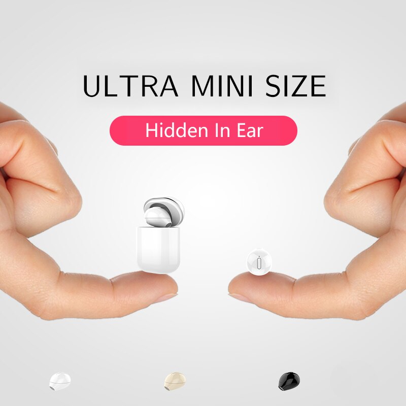 Sqrmini X20 Ultra Mini Wireless Single Oortelefoon Verborgen Kleine Bluetooth 3 Uur Muziek Spelen Knop Controle Oordopjes Met Charge Case