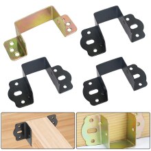 2pcs U Shaped Bed Corner Brackets Connecting Brace For Wood Furniture Fixing Connector Components Center Support Hardware
