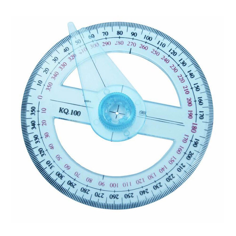 10cm All Circular Plastic 360 Degree Pointer Protractor Ruler Angle Finder Meter with Swing Arm for School Office Supplies: Default Title