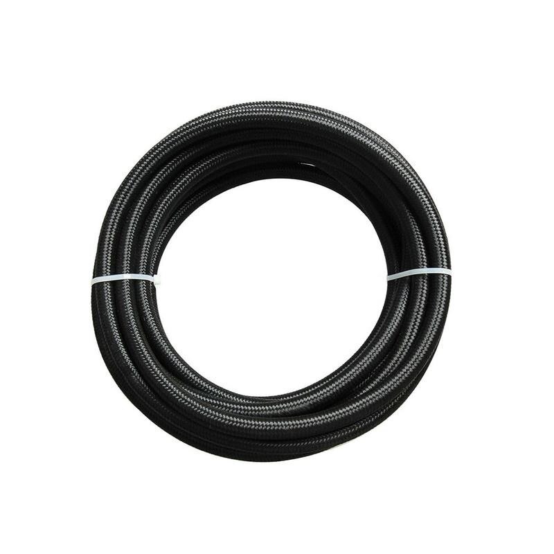 Steel Braided Universal Rubber Reinforced Fuel Hose Tube Pipe Line Black For Petrol Oil For Motorcycle