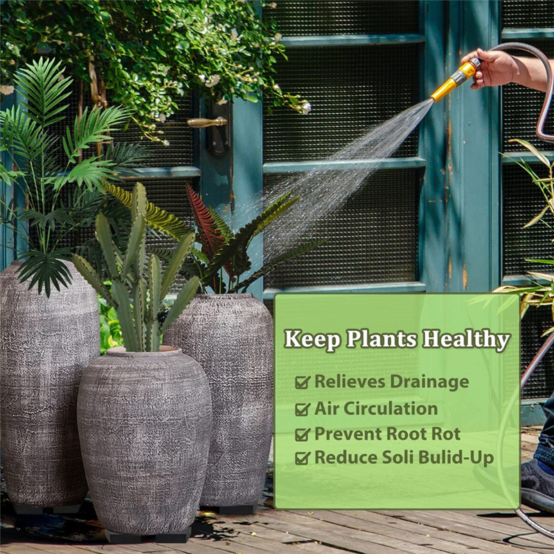 ABJI-Voor Indoor Outdoor Planter Tuin Composiet Hexagon Bloempot Voeten Riser Antislip Tuinieren Pot Voeten Pads: Default Title