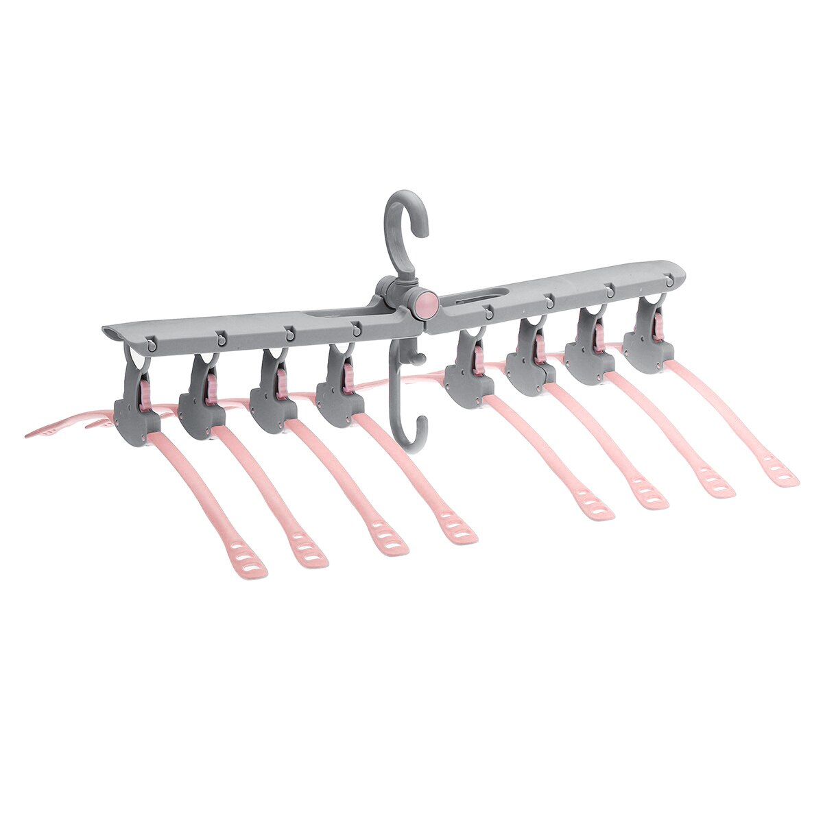 Multi-functional Plastic Foldable Clothes Cloth Hanger Dryer Drying Clothing Rack Hangers For Tumble Hanging Laundry Stand: Gray