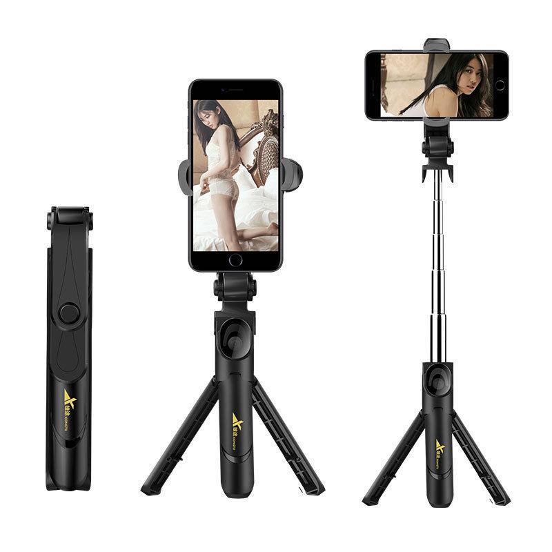 Stativ stativ udtrækkelig 360 graders rotation selvudløser bluetooth selfie stick monopod foldbar live mobiltelefonbeslag  r60
