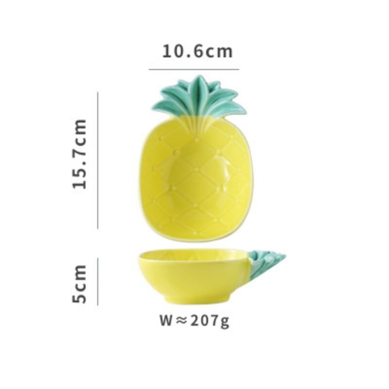 Ceramic Household Pineapple Shape Plate Fruit Dessert Concise Pastry Plate Snack Bowl Table Storage Tray: Pineapples Large