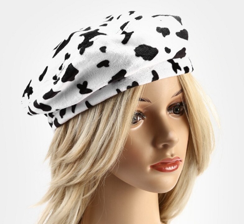 Elegante Vrouwen Koe Graan Baret Voor Mode Lente Herfst Vrouwelijke Outdoor Hoeden Cap Vrouwen Schilder Hoed cap: cow