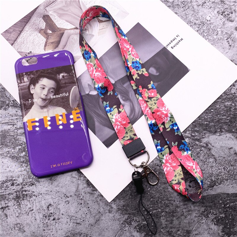 10Pcs/lot Phone Strap Lanyards for Key flower color Neck Strap For Lanyards Strap For Card Badge Gym Key Chain Lanyard Key