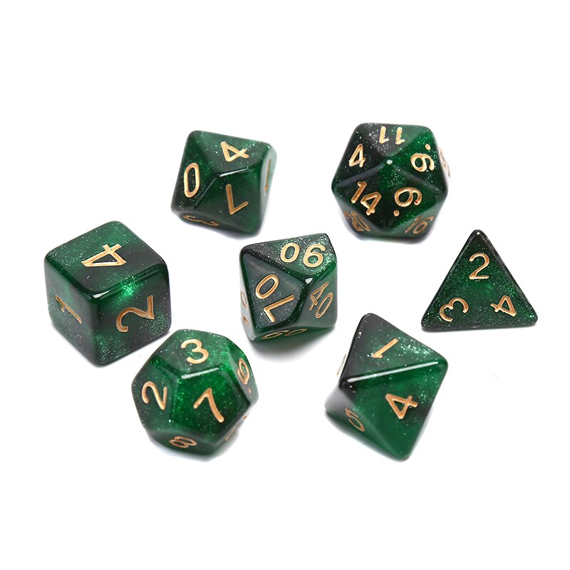 7 Stks/set Sterrenhemel Dobbelstenen Digitale Dice Game Polyhedral Multi Zijdige Acryl: GB