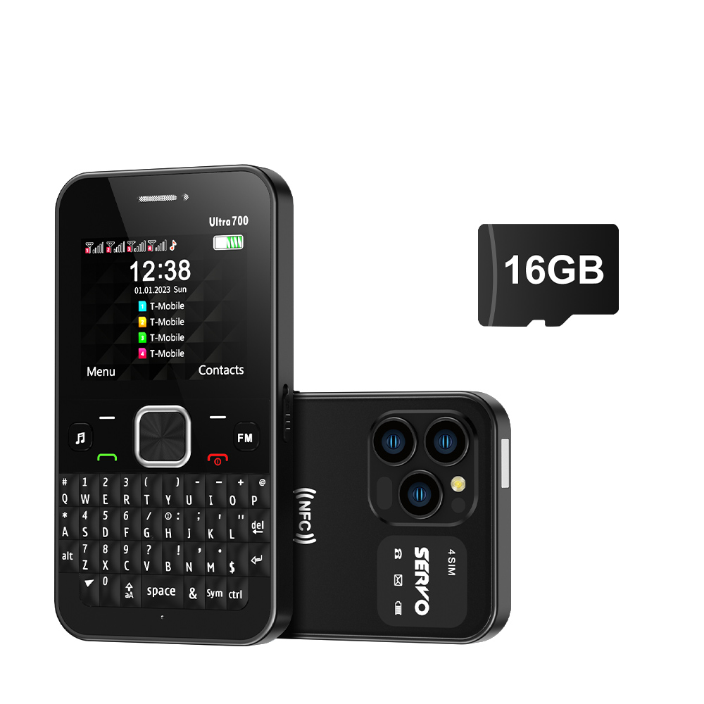 SERVO-Téléphone portable QWERTY Ultra700, 4 epiStandby, 2G, 101 lampes de poche, appel, numérotation à vitesse statique, téléphones 2.4 ", déverrouillage d'accès NDavid: Bleu