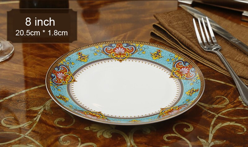 4pcs set, 8inch, fine bone china dinner set of plates, Thailand , porcelain plate platte, deep food plate kitchen, buffet