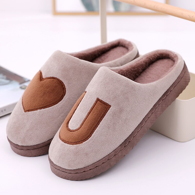 Menn innendørs tøfler vinter tøfler elsker gulv sklier vinter varme tøfler par sklier vinter bomull varme sklier