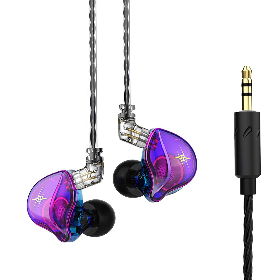 QKZ-auriculares ZXT con controlador Dual HiFi, cascos con cable desmontable con micrófono, reducción de ruido, Monitor de música, EDX: Blanco