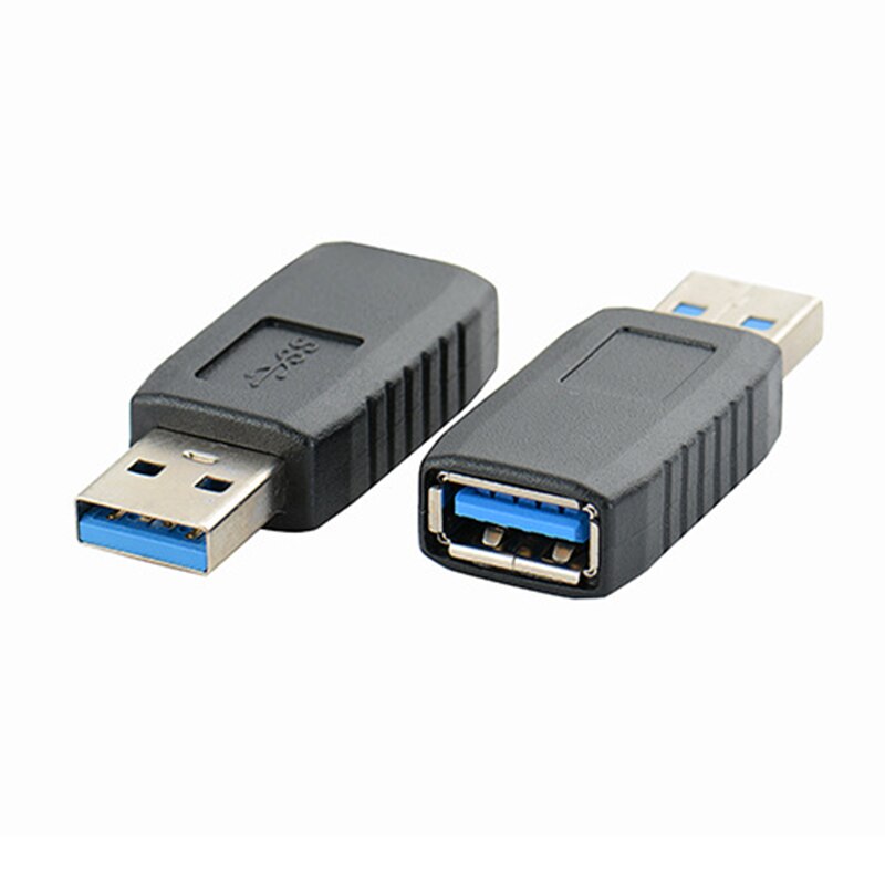 USB 3.0 A Male To A Female Adapter USB3.0 AM To AF Coupler Connector Extender Converter for Laptop PC: black