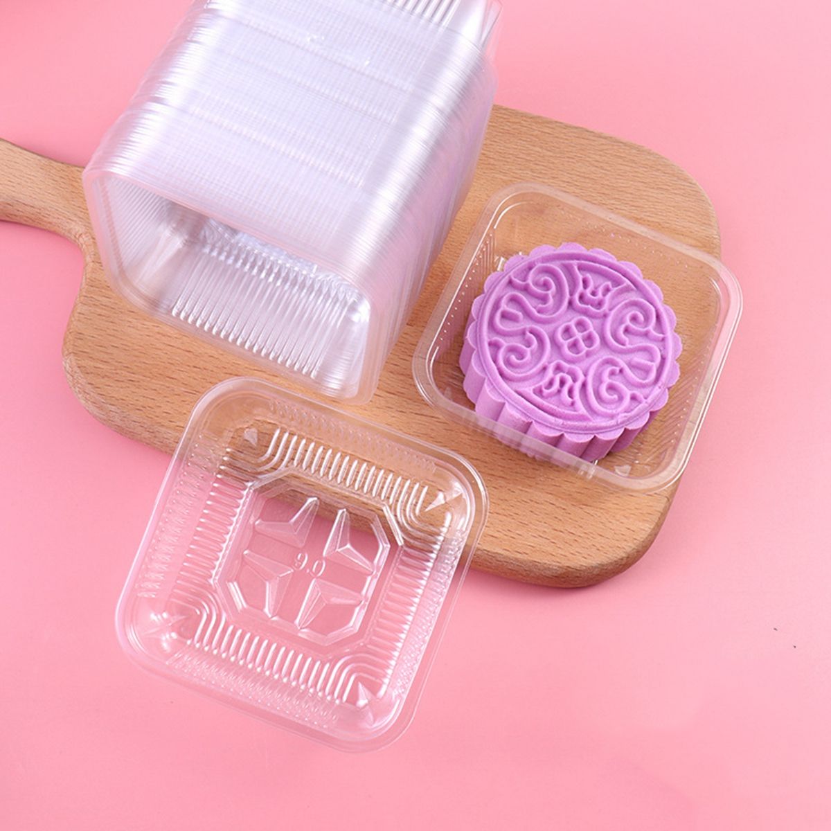 100Pcs Mooncake Plastic Binnenbak Eigeel Scherpe Cake Hold Plastic Verpakking: transparent XL