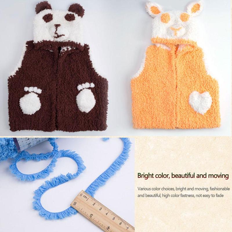 Soft Smooth Yarn Baby Knitting Wool Yarn Thick Yarn Fiber Velvet Yarn Hand Knitting Wool Crochet Yarn for DIY Sweater