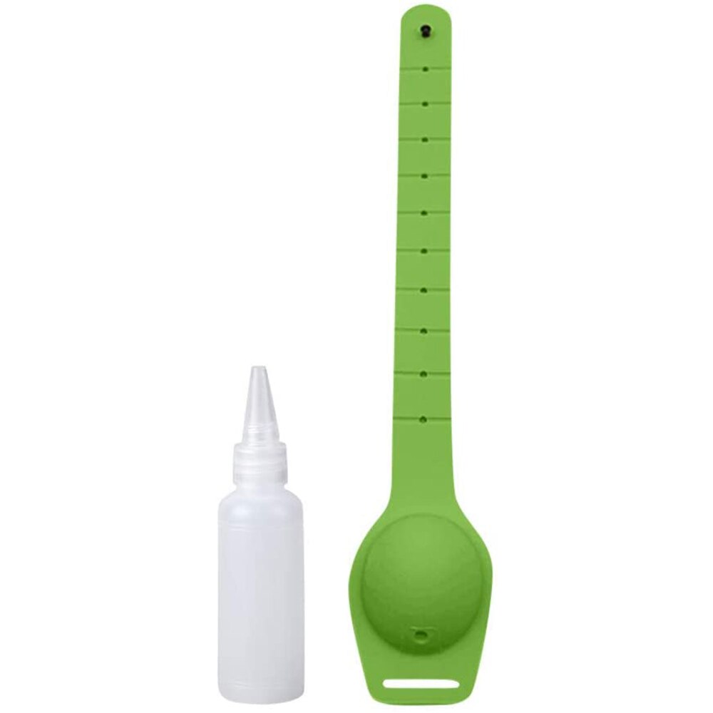 1PC Dispenser disinfettante per le mani braccialetto ricaricabile in Silicone polsino Dispenser per mani polsino adulto bambino uomo donna casa all'aperto: green
