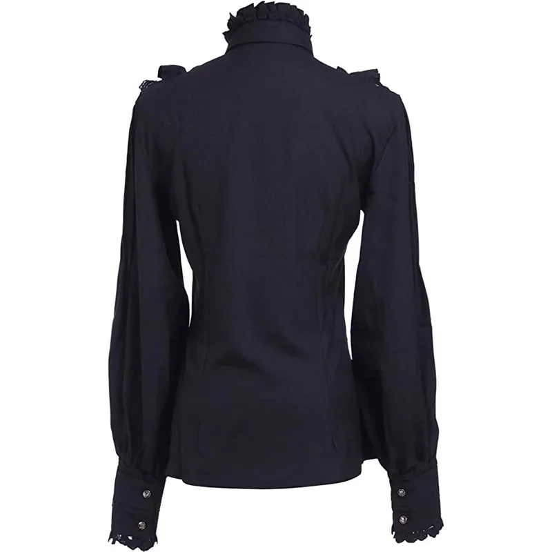 Costume da pirata smock Camicia vittoriana Camicetta gotica Camicetta rinascimentale da donna bianca Camicetta contadina medievale a maniche lunghe