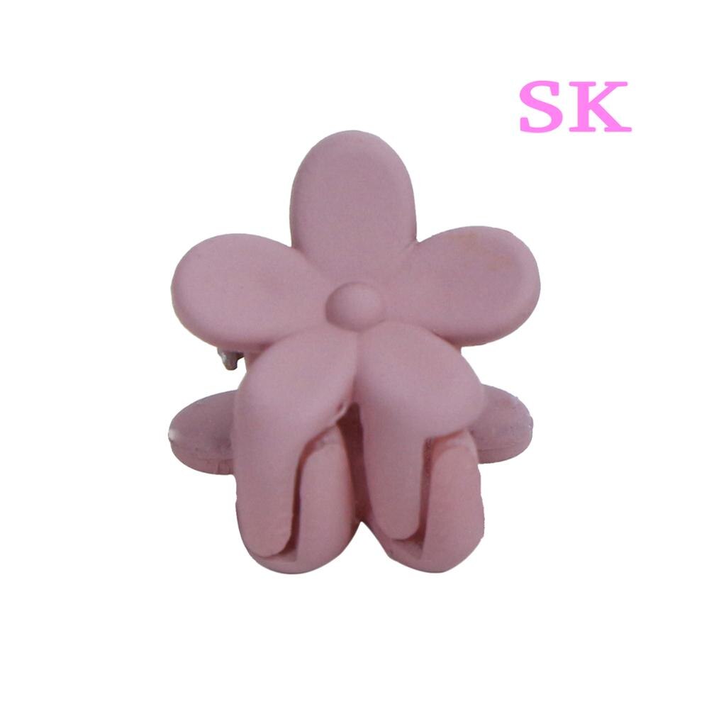 10 Pcs/Set Baby Girls Mini Hair Jaw Clip Cute Candy Pink Mixed Color Flower Hair Claw Children Hairpin Hair Accessories