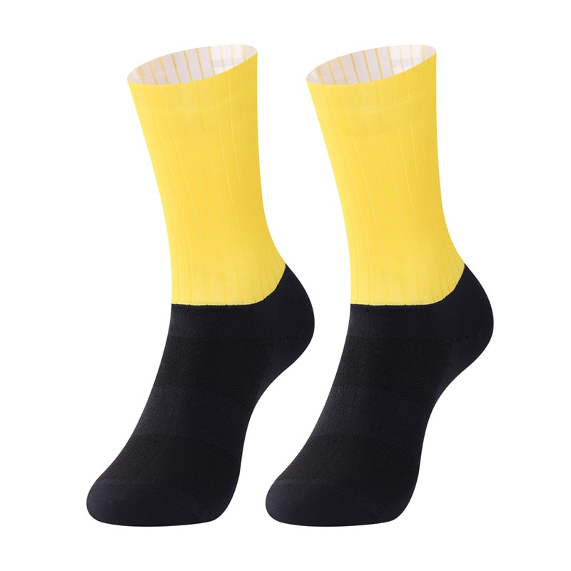 Calcetines aerodinámicos para equipo de bicicleta nueva, calcetines antideslizantes sin costuras para ciclismo, calcetines deportivos de compresión para bicicleta de carreras al aire libre