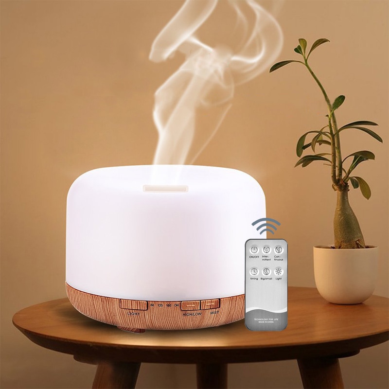 Aroma Essential Oil Diffuser Ultrasonic Air Humidifier 7 Colors Changing Led Fogger Mist Maker Household Air Freshener 500ml