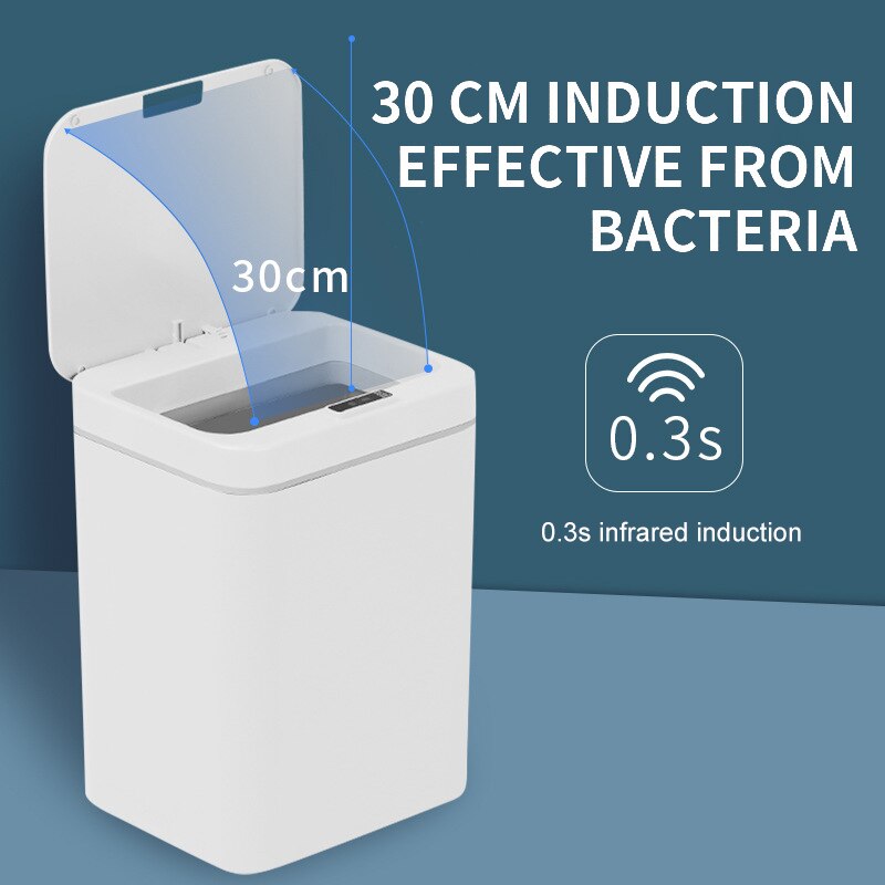 14/16L USB Charging Rubbish Can Automatic Smart Induction Trash Can Sensor Dustbin Touch Sensor Garbage Bucket for Home Kitchen