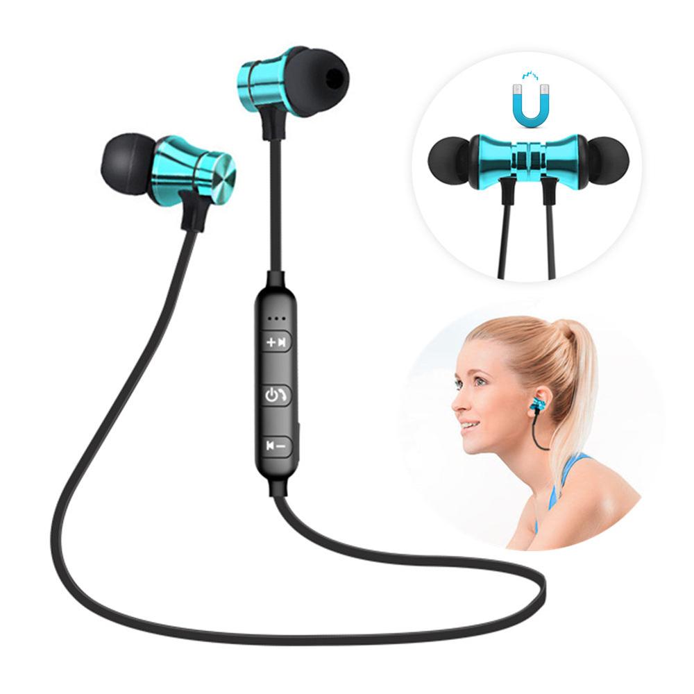 Trådløs bluetooth øretelefon håndfri halsbånd magnetisk headset stereo sport musik gaming hovedtelefon med mikrofon til alle smartphones