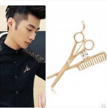 trend mode accessoires kapper schaar broche broche herenkleding en accessoires Harajuku
