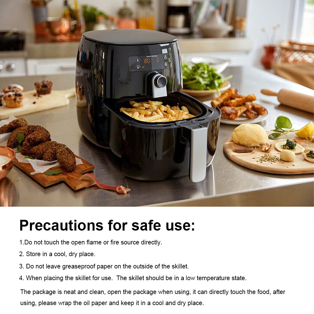 100pcs Air Fryer Liners Round Air Fryer Paper 15-25CM Disposable ​Baking Sheets Perforated Parchment Papers Steamer Mat