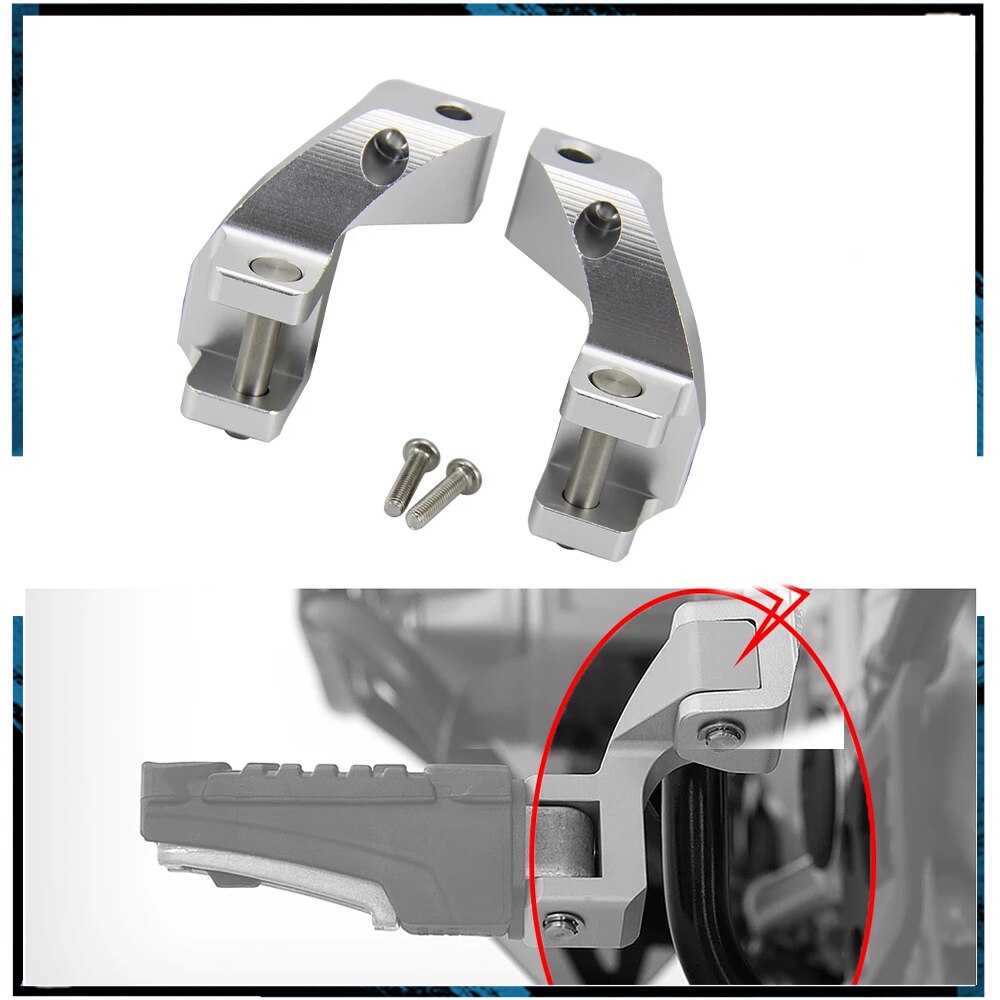 Voor Bmw R1200GS R1250GS/Adv Lc R1250 R1200 Gs Adventure Voetsteun Motorfiets Passenger Footpeg Verlagen kit Zilver