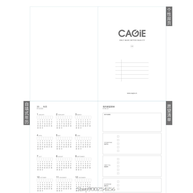 Planner Notebook Journals Organizer 365 Days Plan Note Book Weekly Monthly Schedule Notepad N18 20