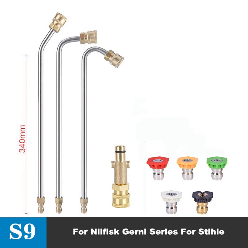 High Pressure Washer Gutter Cleaner Attachment For Lance/Wand 1/4" Quick Connect,for Lavor for Nilfisk for Bosch car accessories: Black