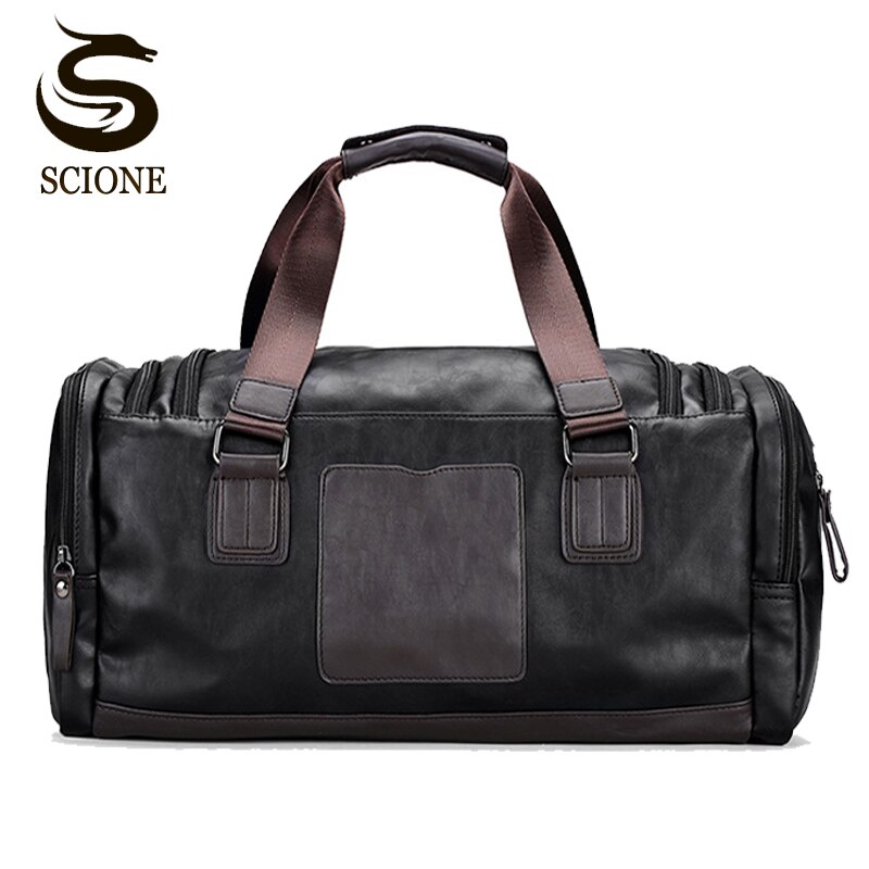 Bolso de viaje de PU suave para hombre, bolsa de hombro de negocios, de cuero, cruzado, para ordenador portátil