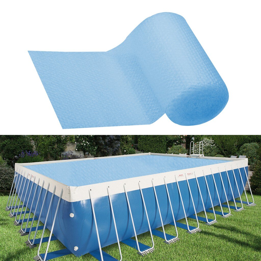 Isolation piscine bâche film bulle cache piscine Protection pied hors sol ciel bleu Protection piscine
