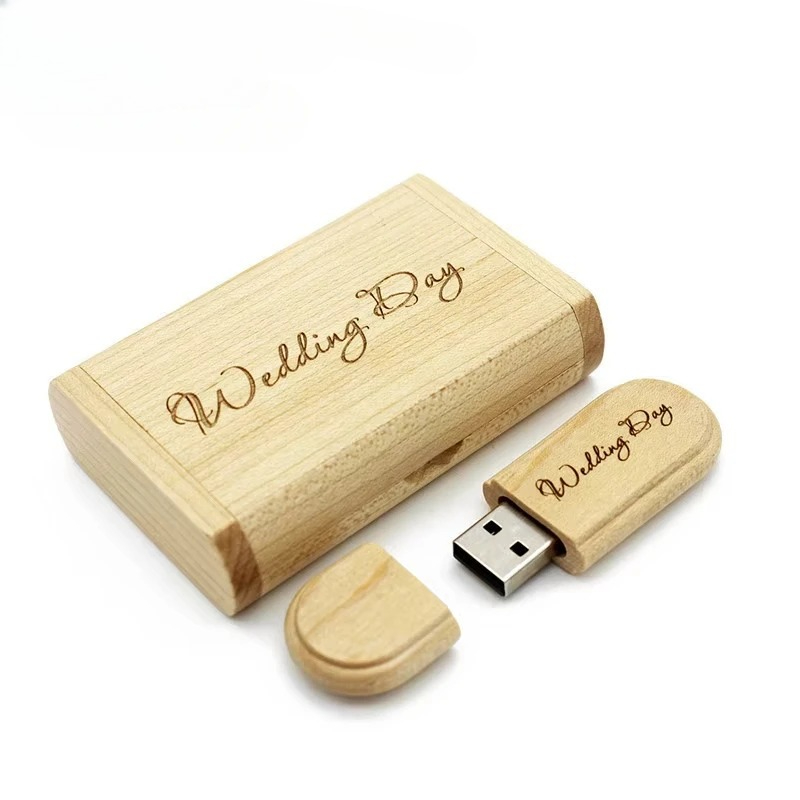 USB 3.0 hochgeschwindigkeitsfreies individuelles Logo USB-Stock aus Holz Ahornholz + Kasten-Stock 4 GB 32 GB 64 GB Erinnerung-Stock