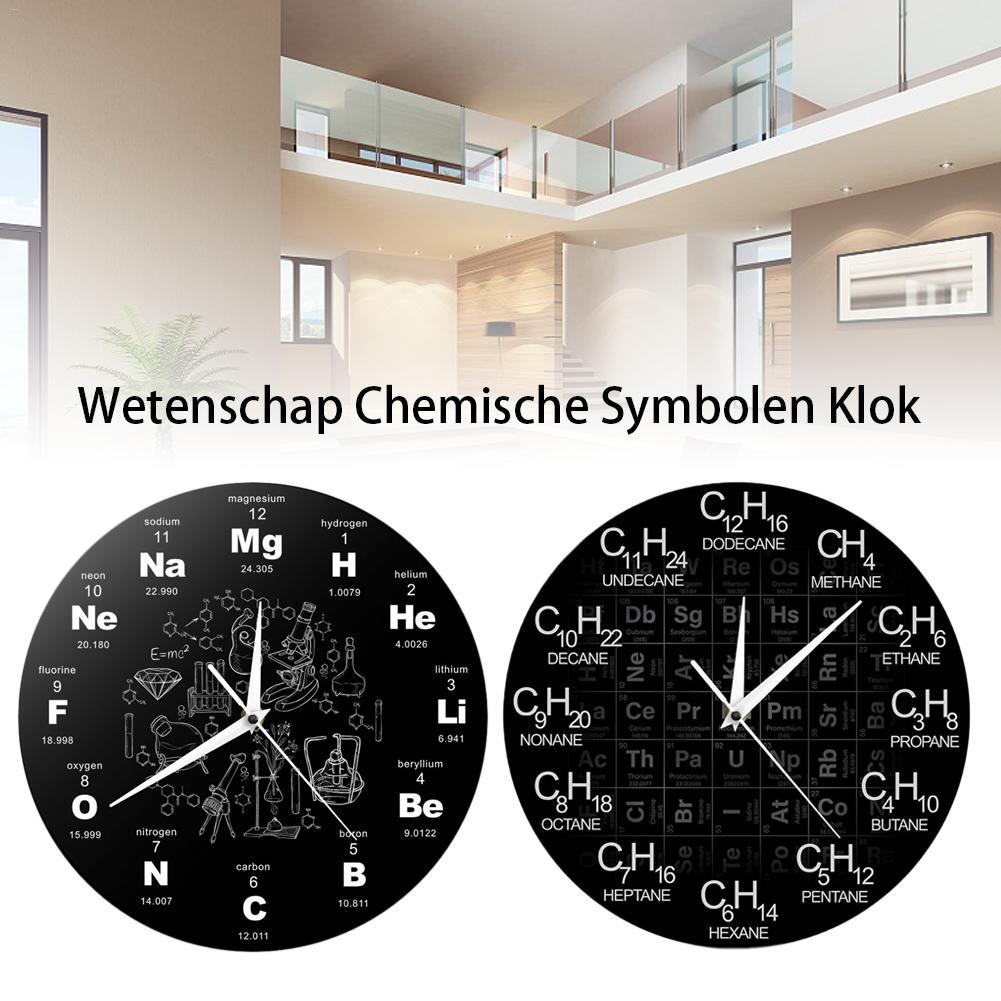 Periodic Table Of Elements Wall Clock Chemical Symbols Art Clock Wall Decoration Educational ElementaL Display Teacher's
